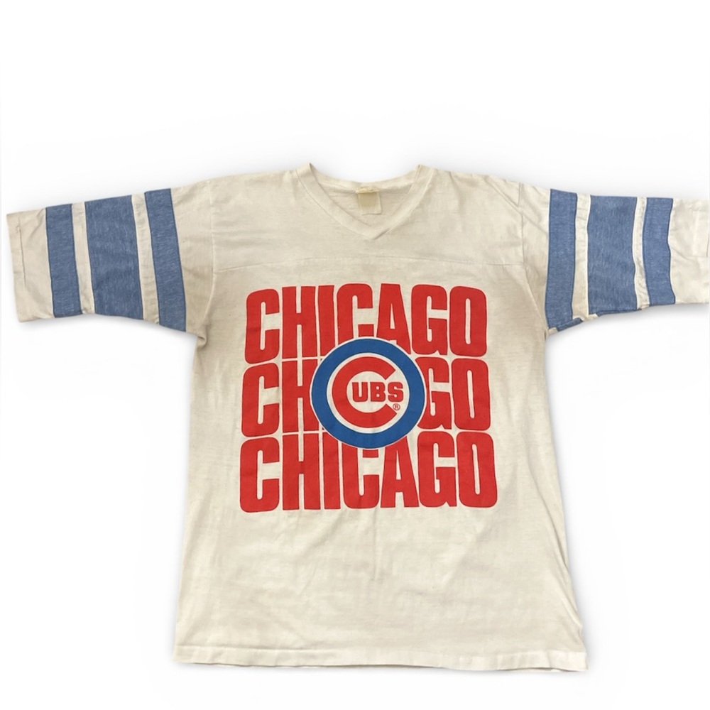 **VINTAGE**RARE** Collectors Cubs V-Neck Raglan